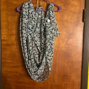 Ann Taylor Factor Shrug OS Lightweight Open Front Blue Shrug BNWT